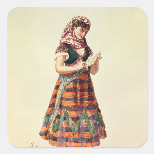 Hortense Schneider Quadratischer Aufkleber (Vorderseite)