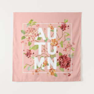 Hortensia-Blume: Vintager Herbst Wandteppich