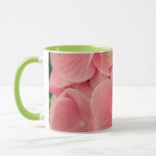 Hortensia Hydrangea rosa pastellfarbene Blume Tasse