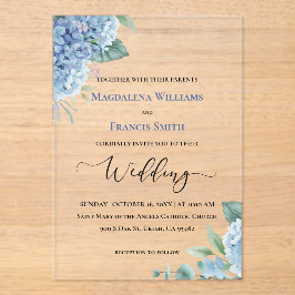 Hortensie Aquarell | Hochzeit Acryleinladungen
