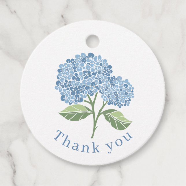 Hortensie Blau Geschenkanhänger (Vorderseite)