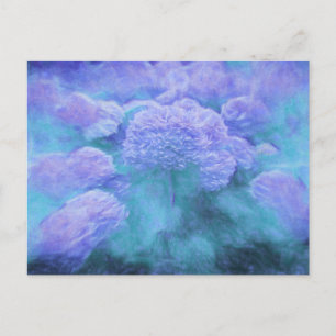 Hortensie Floral Chic Lila Türkis Vintage Postkarte