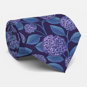 Hortensie in Violett und Blau Krawatte