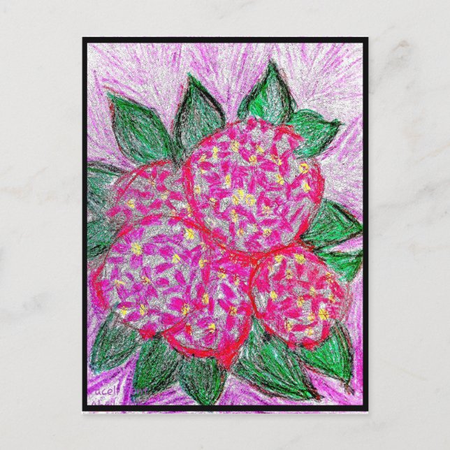 Hortensie Postkarte (Vorderseite)