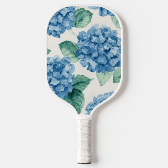 Hortensien-Blau Florale Wasserfarbe Botanische Blü Pickleball Schläger (Vorderseite)