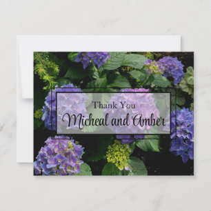 Hortensien blau violett floral Blumen Garten Dankeskarte