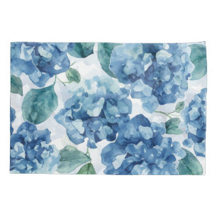 Hortensien-Blues   Wasserfarben-Blüten-Blumenmuste Kissenbezug