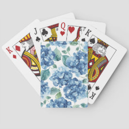 Hortensien-Blues | Wasserfarben-Blüten-Blumenmuste Spielkarten