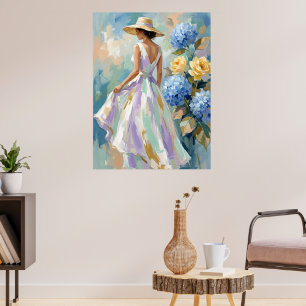Hortensien-Blumenmode-Malerei Poster
