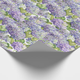 Hortensien-Blumenmuster in Lila Geschenkpapier