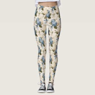 Hortensien-Blumenstrauß-Muster im Vintage-Stil Leggings