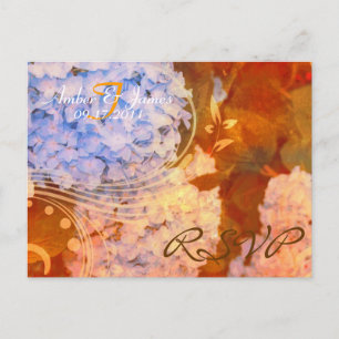 Hortensien-Herbst-RSVP-Postkarte Einladungspostkarte