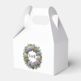 Hortensien-Kranz-Monogramm-Hochzeitsgunst-Box Geschenkschachtel