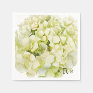 Hortensien-Monogramm-Cocktailservietten Serviette