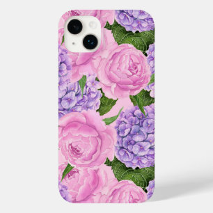 Hortensien- und Pfingstrosenmuster Case-Mate iPhone 14 Plus Hülle