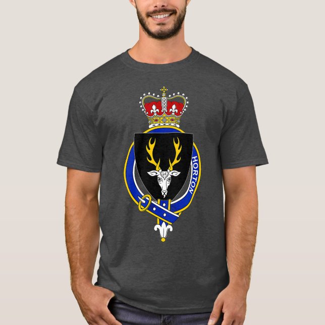 Horton Coat of Arms Familienwappen T-Shirt (Vorderseite)