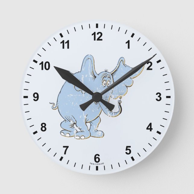 Horton Hears A Who | Horton Distressed Runde Wanduhr (Vorderseite)