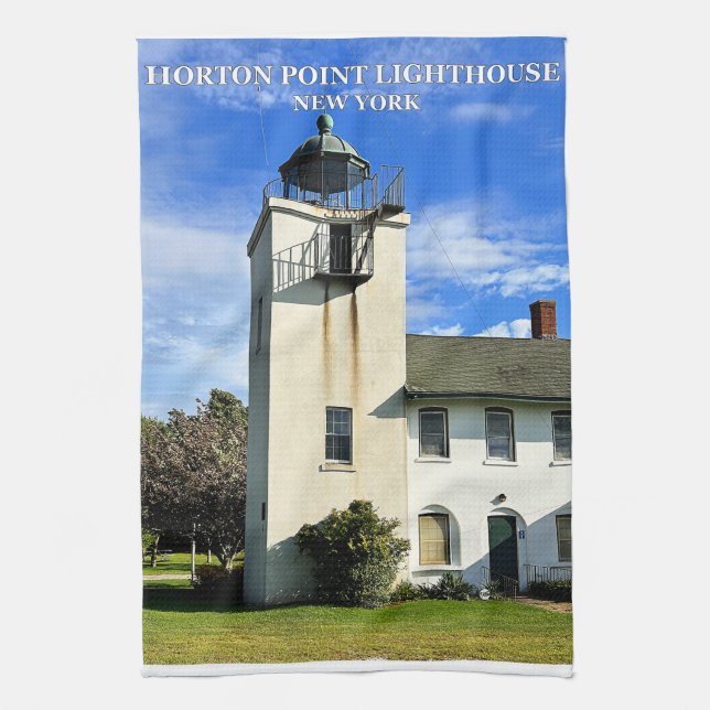 Horton Point Lighthouse, New York Teetuch Geschirrtuch (Vertikal)