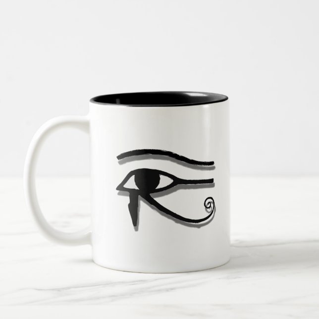 Horus Ägyptische Symbolfarbe Zeichnend Auge Zweifarbige Tasse (Links)