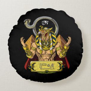 Horus Ägyptischer Gott Ra Pyramids Antike Mytholog Rundes Kissen