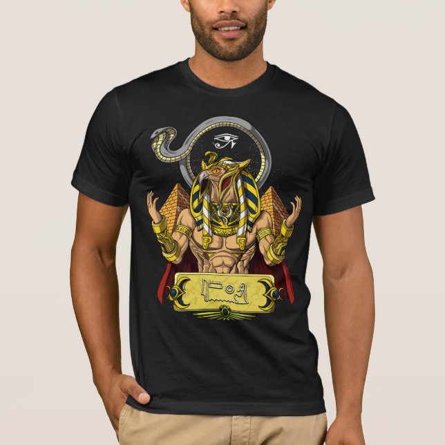 Horus Ägyptischer Gott Ra Pyramids Antike Mytholog T-Shirt (Vorderseite)