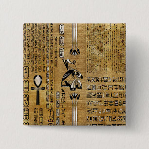 Horus - Ägyptisches Hor- Gold und Perle Button