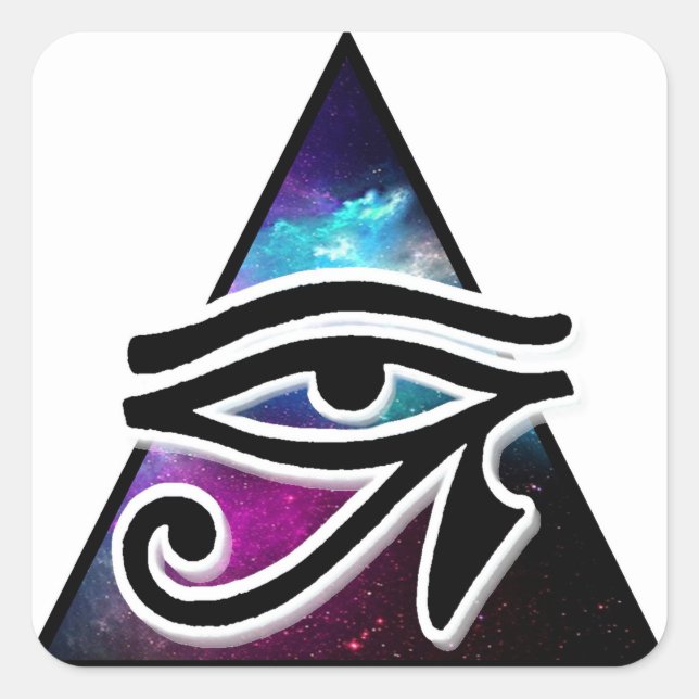 Horus-Ägyptisches Schutzsymbol Quadratischer Aufkleber (Vorderseite)