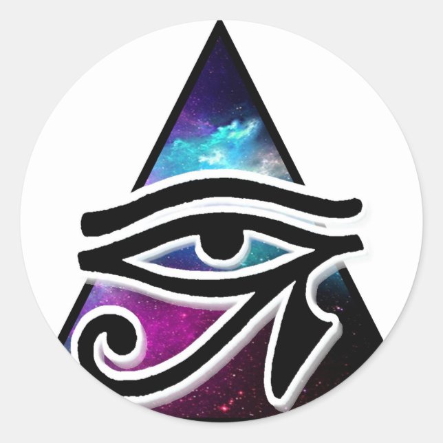 Horus-Ägyptisches Schutzsymbol Runder Aufkleber (Vorderseite)