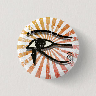 Horus ägyptisches Symbol Retro Sun Button