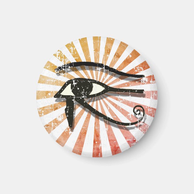 Horus ägyptisches Symbol Retro Sun Magnet (Vorne)