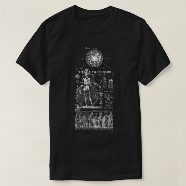 HORUS - Amun Ra - Solar - Sun God Alchemy - Occult T-Shirt (Design vorne)