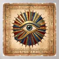 Horus-Auge mit ägyptischen Hieroglyphen Spirituali