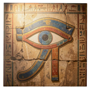 Horus-Auge mit Hieroglyphen Ägyptische Spiritualit Fliese