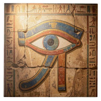 Horus-Auge mit Hieroglyphen Ägyptische Spiritualit Fliese