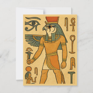 Horus Falcon God Ancient Egypent Postcard Postkarte