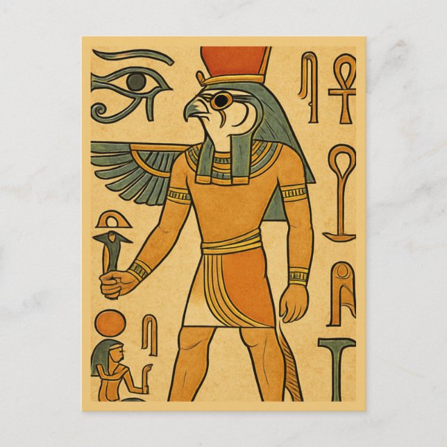 Horus Falcon God Ancient Egypent Postcard Postkarte (Vorderseite)