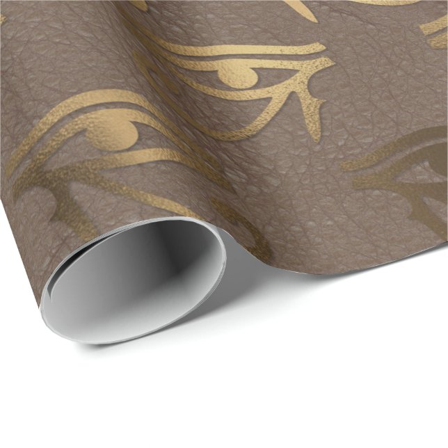 Horus Gold ägyptische Hieroglyphen Bronze Geschenkpapier (Rolleneckpunkt)