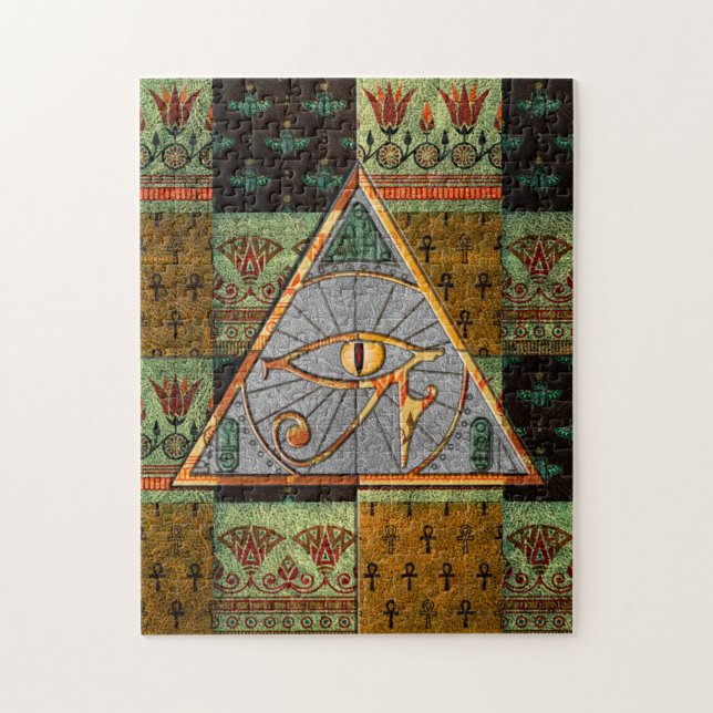 Horus Pyramid & antikes ägyptisches Muster Puzzle (Vertikal)