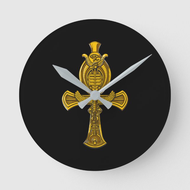 Horusaltiges ägyptisches Heiliges Symbol Runde Wanduhr (Vorderseite)