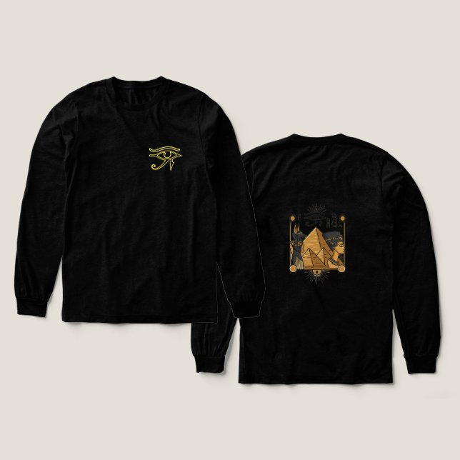 Horusauge - antiker ägyptischer Power Tri-Blend Shirt (Design Vorderseite & Rückseite)