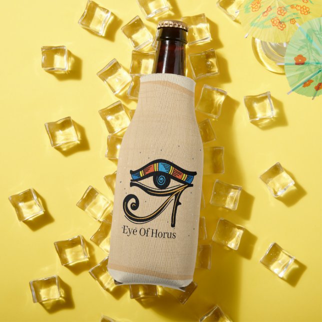 Horusauge auf Papyrus, ägyptische Hieroglyphen Flaschenkühler (In Situ Sommer)