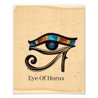Horusauge auf Papyrus, ägyptische Hieroglyphen