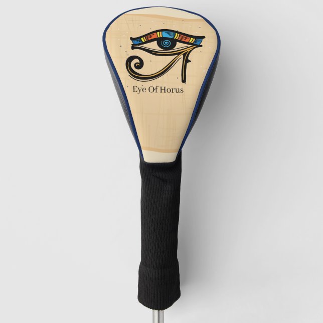 Horusauge auf Papyrus, ägyptische Hieroglyphen Golf Headcover (Vorderseite)