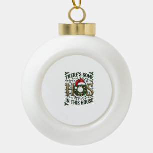 Hos Haus Weihnachtskranz Weihnachtsmann Hut Lichte Keramik Kugel-Ornament