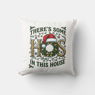Hos Haus Weihnachtskranz Weihnachtsmann Hut Lichte Kissen