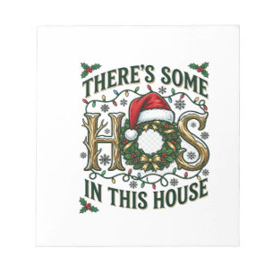 Hos Haus Weihnachtskranz Weihnachtsmann Hut Lichte Notizblock