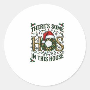 Hos Haus Weihnachtskranz Weihnachtsmann Hut Lichte Runder Aufkleber