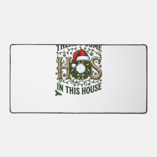 Hos Haus Weihnachtskranz Weihnachtsmann Hut Lichte Schreibtischunterlage