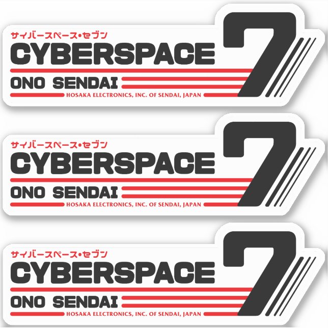 Hosaka Ono-Sendai Cyberspace 7 (Black Wide) Aufkle Aufkleber (Vorderseite)