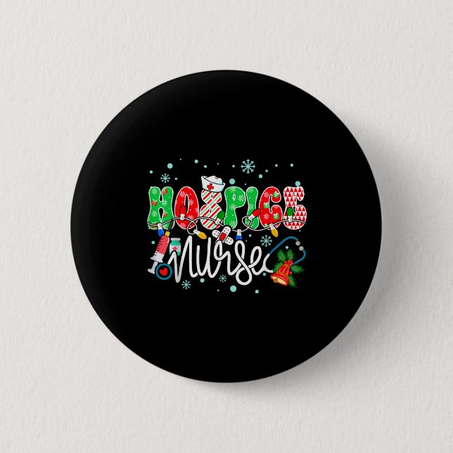 Hosce Nurse Funny Xmas Light Stethoscope Christmas Button (Vorderseite)